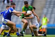 9 June 2019; Donal Keogan of Meath is fouled by Laois goalkeeper Graham Brody for a penalty that was scored by Mickey Newman during the Leinster GAA Football Senior Championship Semi-Final match between Meath and Laois at Croke Park in Dublin. Photo by Piaras Ó Mídheach/Sportsfile