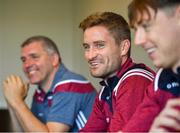 10 June 2019; Gary O'Donnell of Galway, centre, alongside manager Kevin Walsh, left, and Tom Flynn during a press conference at Loughrea Hotel and Spa in Loughrea, Galway. Photo by David Fitzgerald/Sportsfile