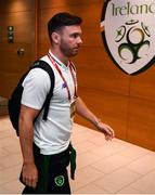 10 June 2019; Scott Hogan of Republic of Ireland arrives prior to the UEFA EURO2020 Qualifier Group D match between Republic of Ireland and Gibraltar at Aviva Stadium, Lansdowne Road in Dublin. Photo by Stephen McCarthy/Sportsfile