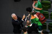 10 June 2019; Republic of Ireland manager Mick McCarthy signs autographs prior to the UEFA EURO2020 Qualifier Group D match between Republic of Ireland and Gibraltar at Aviva Stadium, Lansdowne Road in Dublin. Photo by Eóin Noonan/Sportsfile