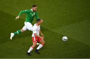 10 June 2019; Richard Keogh of Republic of Ireland in action against Tjay De Barr of Gibraltar during the UEFA EURO2020 Qualifier Group D match between Republic of Ireland and Gibraltar at Aviva Stadium, Lansdowne Road in Dublin. Photo by Eóin Noonan/Sportsfile