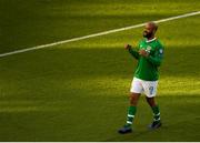 10 June 2019; David McGoldrick of Republic of Ireland celebrates after his shot was deflected into the goal by Joseph Chipolina of Gibraltar during the UEFA EURO2020 Qualifier Group D match between Republic of Ireland and Gibraltar at Aviva Stadium, Lansdowne Road in Dublin. Photo by Eóin Noonan/Sportsfile