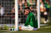 10 June 2019; Scott Hogan of Republic of Ireland reacts after a missed opportunity during the UEFA EURO2020 Qualifier Group D match between Republic of Ireland and Gibraltar at the Aviva Stadium, Lansdowne Road in Dublin. Photo by Stephen McCarthy/Sportsfile