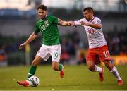 10 June 2019; Robbie Brady of Republic of Ireland in action against Liam Walker of Gibraltar during the UEFA EURO2020 Qualifier Group D match between Republic of Ireland and Gibraltar at Aviva Stadium, Lansdowne Road in Dublin. Photo by Stephen McCarthy/Sportsfile