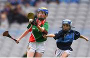 11 June 2019; Nessa Haverty of St. Bridgets GNS, Glasnevin, Dublin in action against Éile Nic Gafraidh of Gaelscoil Mológa, Crois Aralid, Dublin during the Allianz Cumann na mBunscol Finals 2019 Croke Park in Dublin. Photo by Eóin Noonan/Sportsfile