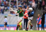 11 June 2019; Rachel Hargan of St. Bridgets GNS, Glasnevin, Dublin in action against Eimear Nic Eochaidh of Gaelscoil Mológa, Crois Aralid, Dublin during the Allianz Cumann na mBunscol Finals 2019 Croke Park in Dublin. Photo by Eóin Noonan/Sportsfile