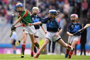 11 June 2019; Rachel Hargan of St. Bridgets GNS, Glasnevin, Dublin in action against Eimear Nic Eochaidh of Gaelscoil Mológa, Crois Aralid, Dublin during the Allianz Cumann na mBunscol Finals 2019 Croke Park in Dublin. Photo by Eóin Noonan/Sportsfile