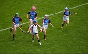 11 June 2019; Sadhbh Ní Chatháin of Gaelscoil na Camógie, Cluain Dolcáin, Dublin in action against players from Scoil Mhuire NS, Woodview, Dublin during the Allianz Cumann na mBunscol Finals 2019 Croke Park in Dublin. Photo by Eóin Noonan/Sportsfile