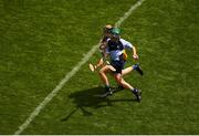 11 June 2019; Tom Hogan of St. Michael's College JS, Ailesbury Road, Dublin in action against Matthew Kearney of St. Bridgets BNS, Foxrock, Dublin during the Allianz Cumann na mBunscol Finals 2019 Croke Park in Dublin. Photo by Eóin Noonan/Sportsfile