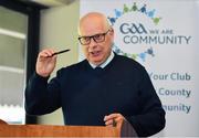 11 June 2019;  Brian Armitage, GAA for All Chairperson, speaking at the announcement of the first ever GAA International Wheelchair representative team at Croke Park in Dublin. Photo by Sam Barnes/Sportsfile