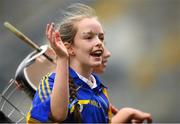11 June 2019; Chloe Toher of Our Ladys GNS, Ballinteer, Dublin waving to supporters after winning the Corn INTO final during the Allianz Cumann na mBunscol Finals 2019 Croke Park in Dublin. Photo by Eóin Noonan/Sportsfile