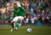 10 June 2019; Richard Keogh of Republic of Ireland during the UEFA EURO2020 Qualifier Group D match between Republic of Ireland and Gibraltar at Aviva Stadium, Lansdowne Road in Dublin. Photo by Stephen McCarthy/Sportsfile