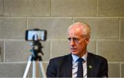 11 June 2019; Republic of Ireland manager Mick McCarthy at the FAI National Football Exhibition at UL Sports Arena, University of Limerick. Photo by Diarmuid Greene/Sportsfile