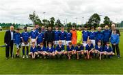 11 June 2019; Republic of Ireland manager Mick McCarthy and former Republic of Ireland international Ray Houghton with the Waterford Schoolboys League team prior to their opening Kennedy Cup game at the FAI National Football Exhibition at UL Sports Arena, University of Limerick. Photo by Diarmuid Greene/Sportsfile