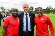11 June 2019; Republic of Ireland manager Mick McCarthy with Edwin Andepu, left, and Prince Amechi from Cork Schoolboys League prior to their opening game of the SFAI Kennedy Cup at the FAI National Football Exhibition at UL Sports Arena, University of Limerick. Photo by Diarmuid Greene/Sportsfile