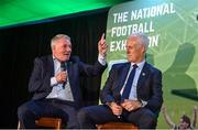 11 June 2019; Former Republic of Ireland player Ray Houghton, left, and Republic of Ireland manager Mick McCarthy at the launch of the FAI National Football Exhibition at UL Sports Arena, University of Limerick. Photo by Diarmuid Greene/Sportsfile