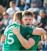 12 June 2019; Rob Russell of Ireland celebrates after scoring a try with Jake Flannery of Ireland during the World Rugby U20 Championship Pool B match between Ireland and Italy at Club De Rugby Ateneo Inmaculada, Santa Fe in Argentina. Photo by Florencia Tan Jun/Sportsfile