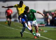 12 June 2019; Aaron Connolly of Republic of Ireland in action against Emerson Aparecido of Brazil during the 2019 Maurice Revello Toulon Tournament Semi-Final match between  Brazil and Republic of Ireland at Stade De Lattre in Aubagne, France. Photo by Alexandre Dimou/Sportsfile