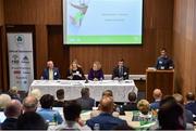13 June 2019; Olympic Federation of Ireland Athletes Commission Chairperson Shane O'Connor, far right, speaking during the Olympic Federation of Ireland's AGM at The National Sports Campus Conference Centre in Abbotstown, Dublin. The Olympic Federation of Ireland’s AGM 2018 was held in the conference centre on the National Sports Campus on the 13 June 2019. At the AGM a number of announcements were made including details of the successful recipients of the €250,000 Discretionary Funds, and Olympic Solidarity Funds. Photo by Sam Barnes/Sportsfile