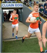 9 June 2019; Rian O’Neill of Armaghruns on to the field in front of his brother Oisin O'Neill before the Ulster GAA Football Senior Championship Semi-Final Replay match between Cavan and Armagh at St Tiarnach's Park in Clones, Monaghan. Photo by Oliver McVeigh/Sportsfile