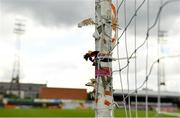 14 June 2019; A view of tape around the warm-up goalpost prior to the SSE Airtricity League Premier Division match between Bohemians and Shamrock Rovers at Dalymount Park in Dublin. Photo by Seb Daly/Sportsfile