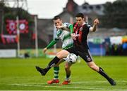 14 June 2019; Kevin Devaney of Bohemians in action against Jack Byrne of Shamrock Rovers during the SSE Airtricity League Premier Division match between Bohemians and Shamrock Rovers at Dalymount Park in Dublin. Photo by Seb Daly/Sportsfile