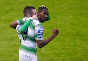 14 June 2019; Daniel Carr of Shamrock Rovers celebrates after scoring his side's first goal with team-mate Jack Byrne during the SSE Airtricity League Premier Division match between Bohemians and Shamrock Rovers at Dalymount Park in Dublin. Photo by Ben McShane/Sportsfile