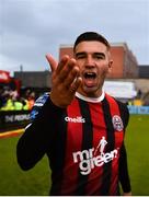 14 June 2019; Daniel Mandroiu of Bohemians celebrates after scoring his side's second goal during the SSE Airtricity League Premier Division match between Bohemians and Shamrock Rovers at Dalymount Park in Dublin. Photo by Seb Daly/Sportsfile