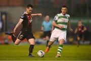 14 June 2019; Michael Barker of Bohemians in action against Aaron Greene of Shamrock Rovers during the SSE Airtricity League Premier Division match between Bohemians and Shamrock Rovers at Dalymount Park in Dublin. Photo by Ben McShane/Sportsfile