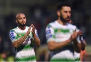 14 June 2019; Ethan Boyle of Shamrock Rovers applauds to supporters following the SSE Airtricity League Premier Division match between Bohemians and Shamrock Rovers at Dalymount Park in Dublin. Photo by Ben McShane/Sportsfile