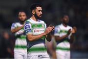 14 June 2019; Roberto Lopes of Shamrock Rovers applauds to supporters following the SSE Airtricity League Premier Division match between Bohemians and Shamrock Rovers at Dalymount Park in Dublin. Photo by Ben McShane/Sportsfile