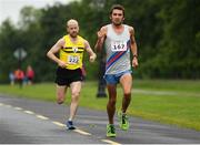 15 June 2019; Emmet Jennings of Dundrum South Dublin A.C., Co. Dublin, competes during the Irish Runner 5 Mile in conjunction with the AAI National 5 Mile Championships at the Phoenix Park in Dublin. Photo by Harry Murphy/Sportsfile