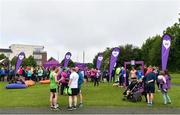 15 June 2019; A general view following the Griffeen parkrun where Vhi hosted a special Roadshow event to celebrate their partnership with parkrun Ireland. Vhi ambassador and Olympian David Gillick was on hand to lead the warm up for parkrun participants before completing the 5km free event. Parkrunners enjoyed refreshments post event at the Vhi Rehydrate, Relax, Refuel and Reward areas where a physiotherapist took participants through a post event stretching routine. Parkrun in partnership with Vhi support local communities in organising free, weekly, timed 5k runs every Saturday at 9.30am. To register for a parkrun near you visit www.parkrun.ie.  Photo by Seb Daly/Sportsfile