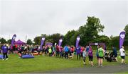 15 June 2019; A general view following the Griffeen parkrun where Vhi hosted a special Roadshow event to celebrate their partnership with parkrun Ireland. Vhi ambassador and Olympian David Gillick was on hand to lead the warm up for parkrun participants before completing the 5km free event. Parkrunners enjoyed refreshments post event at the Vhi Rehydrate, Relax, Refuel and Reward areas where a physiotherapist took participants through a post event stretching routine. Parkrun in partnership with Vhi support local communities in organising free, weekly, timed 5k runs every Saturday at 9.30am. To register for a parkrun near you visit www.parkrun.ie.  Photo by Seb Daly/Sportsfile