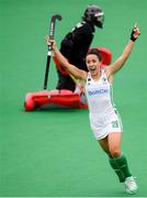 15 June 2019; Anna O'Flanagan of Ireland celebrates after scoring her side's fourth goal during the FIH World Hockey Series semi-finals match between Ireland and Czech Republic at Banbridge Hockey Club in Banbridge, Down. Photo by Eóin Noonan/Sportsfile