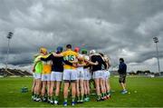 15 June 2019; The Offaly team huddle together prior to the Joe McDonagh Cup Round 5 match between Kerry and Offaly at Austin Stack Park, Tralee in Kerry. Photo by Brendan Moran/Sportsfile