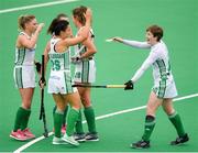 15 June 2019; Anna O'Flanagan of Ireland celebrates with team-mates after scoring her side's fourth goal during the FIH World Hockey Series semi-finals match between Ireland and Czech Republic at Banbridge Hockey Club in Banbridge, Down. Photo by Eóin Noonan/Sportsfile