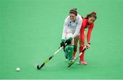 15 June 2019; Roisin Upton of Ireland in action against Nikol Babická of Czech Republic during the FIH World Hockey Series semi-finals match between Ireland and Czech Republic at Banbridge Hockey Club in Banbridge, Down. Photo by Eóin Noonan/Sportsfile