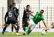 15 June 2019; Adam Idah of Republic of Ireland in action against Ian Jairo Misael Torres of Mexico during the 2019 Maurice Revello Toulon Tournament third place play-off match between Mexico and Republic of Ireland at Stade d'Honneur Marcel Roustan in Salon-de-Provence, France. Photo by Alexandre Dimou/Sportsfile