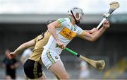 15 June 2019; Oisin Kelly of Offaly is dispossessed by Bryan Murphy of Kerry during the Joe McDonagh Cup Round 5 match between Kerry and Offaly at Austin Stack Park, Tralee in Kerry. Photo by Brendan Moran/Sportsfile