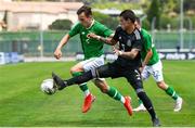 15 June 2019; Lee O'Connor of Republic of Ireland in action against Cristian Yonathan Calderon of Mexico during the 2019 Maurice Revello Toulon Tournament third place play-off match between Mexico and Republic of Ireland at Stade d'Honneur Marcel Roustan in Salon-de-Provence, France. Photo by Alexandre Dimou/Sportsfile