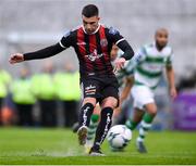 14 June 2019; Daniel Mandroiu of Bohemians takes a penalty, which is saved by Alan Mannus of Shamrock Rovers, during the SSE Airtricity League Premier Division match between Bohemians and Shamrock Rovers at Dalymount Park in Dublin. Photo by Ben McShane/Sportsfile