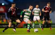 14 June 2019; Jack Byrne of Shamrock Rovers and Robbie McCourt of Bohemians during the SSE Airtricity League Premier Division match between Bohemians and Shamrock Rovers at Dalymount Park in Dublin. Photo by Ben McShane/Sportsfile