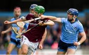 15 June 2019; Adrian Tuohy of Galway in action against Seán Treacy of Dublin during the Leinster GAA Hurling Senior Championship Round 5 match between Dublin and Galway at Parnell Park in Dublin. Photo by Ramsey Cardy/Sportsfile