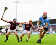 15 June 2019; Paddy Smyth of Dublin in action against Johnny Coen, left, and David Glennon of Galway during the Leinster GAA Hurling Senior Championship Round 5 match between Dublin and Galway at Parnell Park in Dublin. Photo by Ramsey Cardy/Sportsfile