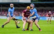 15 June 2019; David Glennon of Galway in action against Seán Moran of Dublin during the Leinster GAA Hurling Senior Championship Round 5 match between Dublin and Galway at Parnell Park in Dublin. Photo by Ramsey Cardy/Sportsfile