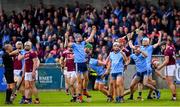 15 June 2019; Dublin players celebrate at the final whistle of the Leinster GAA Hurling Senior Championship Round 5 match between Dublin and Galway at Parnell Park in Dublin. Photo by Ramsey Cardy/Sportsfile