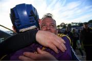 15 June 2019; Wexford manager Davy Fitzgerald celebrates with Kevin Foley after he found out they qualified for the Final after the Leinster GAA Hurling Senior Championship Round 5 match between Wexford and Kilkenny at Innovate Wexford Park in Wexford. Photo by Piaras Ó Mídheach/Sportsfile