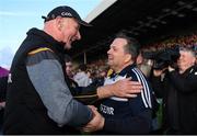 15 June 2019; Kilkenny manager Brian Cody and Wexford manager Davy Fitzgerald share a joke after the Leinster GAA Hurling Senior Championship Round 5 match between Wexford and Kilkenny at Innovate Wexford Park in Wexford. Photo by Piaras Ó Mídheach/Sportsfile