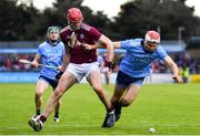 15 June 2019; Jonathan Glynn of Galway in action against Paddy Smyth of Dublin during the Leinster GAA Hurling Senior Championship Round 5 match between Dublin and Galway at Parnell Park in Dublin. Photo by Ramsey Cardy/Sportsfile
